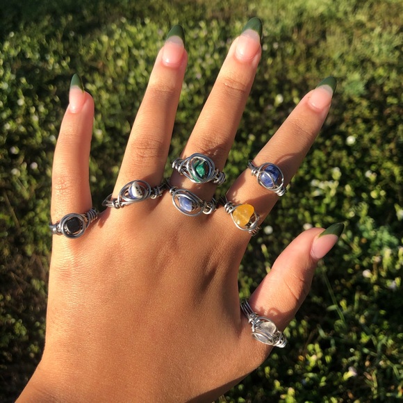 Jewelry - wire wrapped gemstone rings